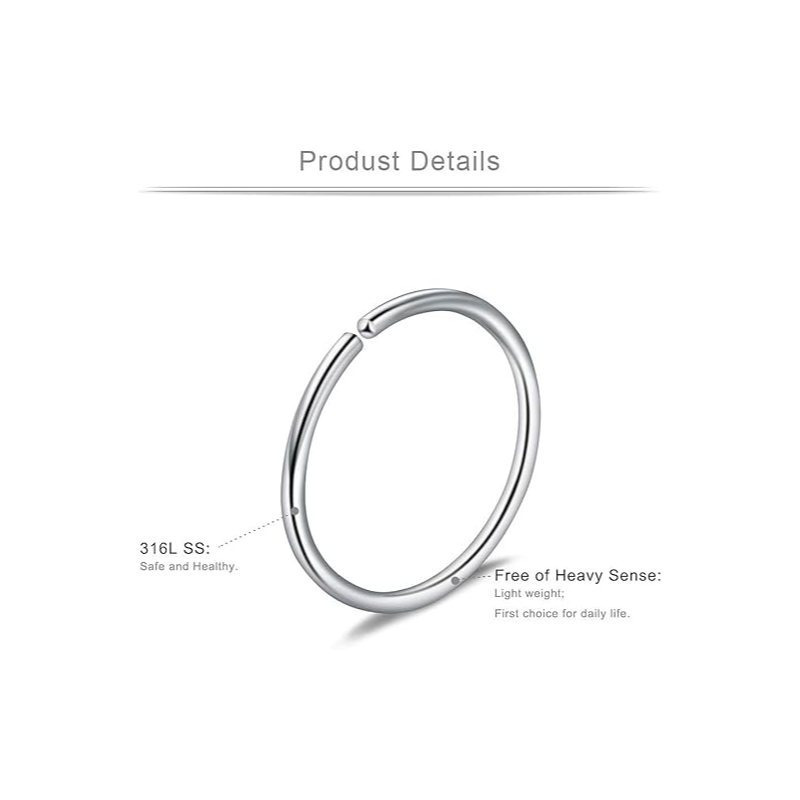 Nose Rings Set, 6pcs Stainless Steel Body Piercing Jewelry